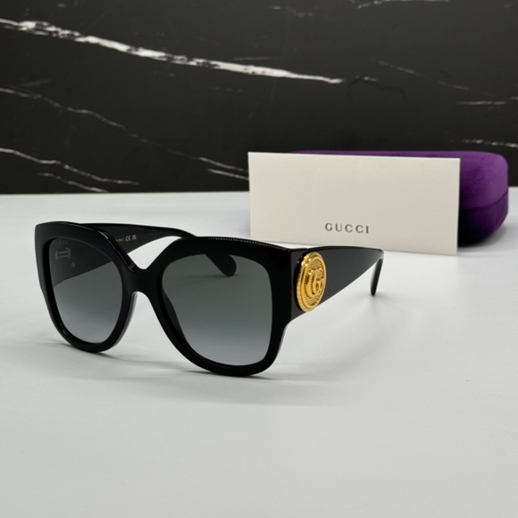 NEW GG1407S 001 OVERSIZED BLACK GREY WOMEN SUNGLASSES GUCCI main image 12